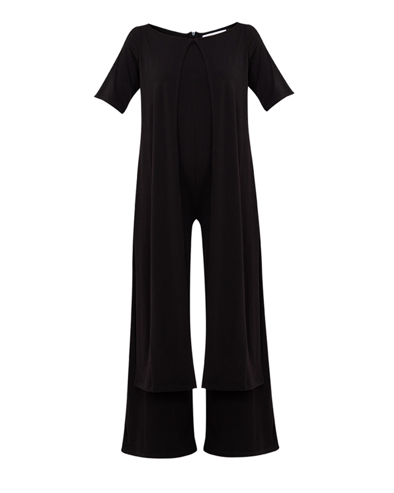 Felein Overlay Wide-Leg Jumpsuit