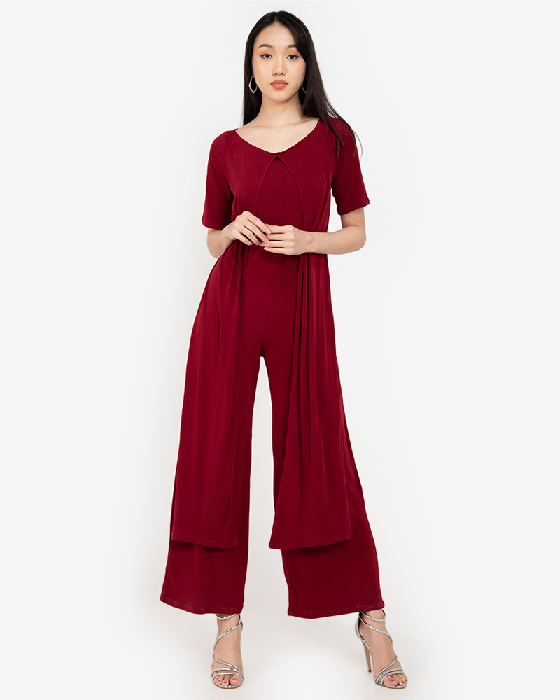 Felein Overlay Wide-Leg Jumpsuit