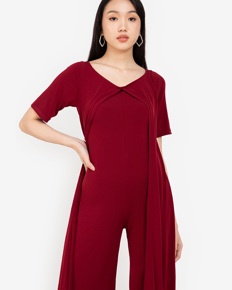 Felein Overlay Wide-Leg Jumpsuit
