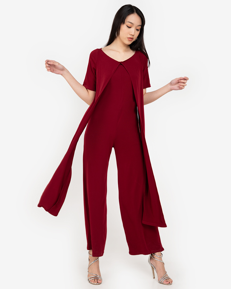 Felein Overlay Wide-Leg Jumpsuit