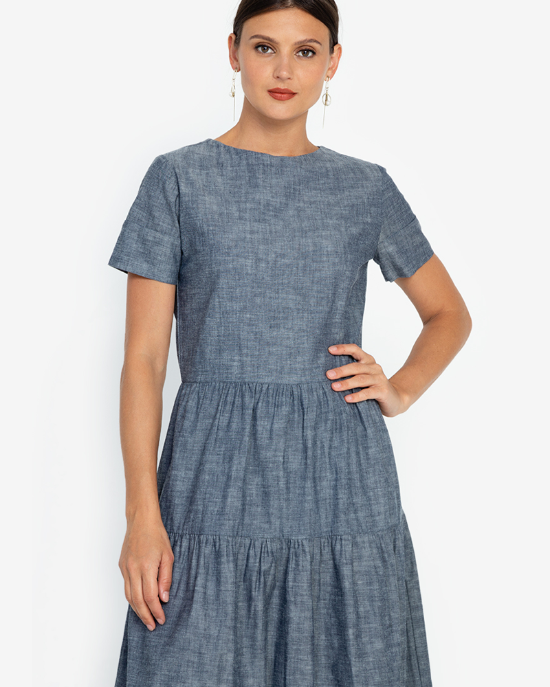 Gabriella Tiered Short Sleeves Maxi Dress