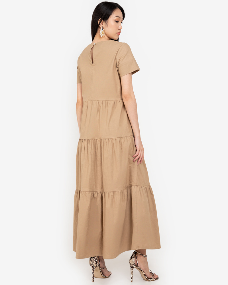 Gabriella Tiered Short Sleeves Maxi Dress