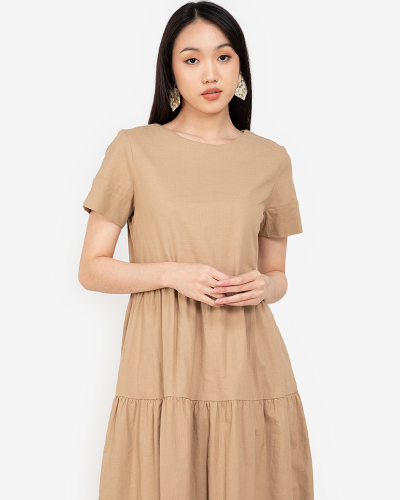 Gabriella Tiered Short Sleeves Maxi Dress