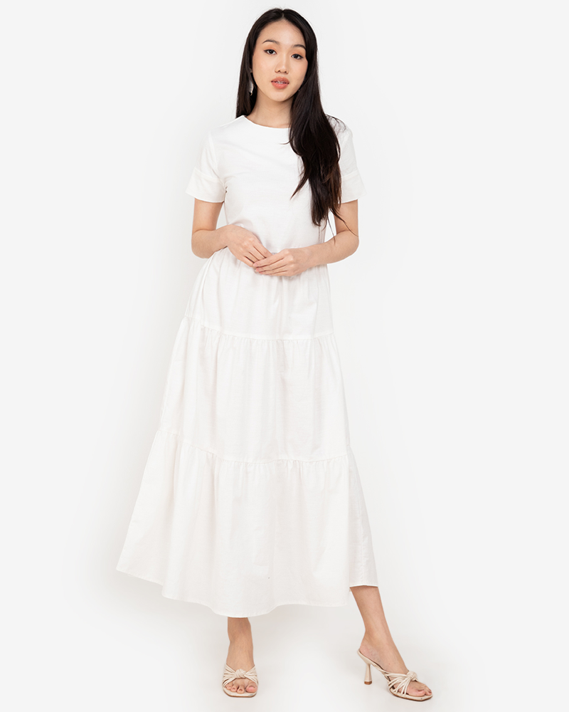 Gabriella Tiered Short Sleeves Maxi Dress