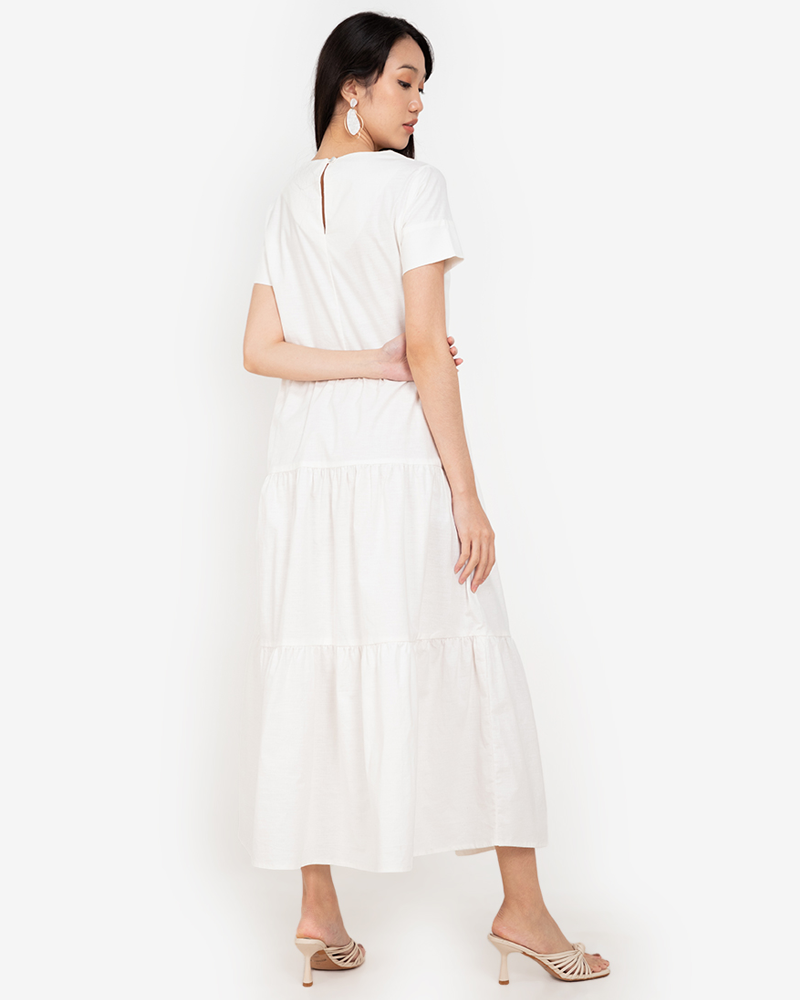 Gabriella Tiered Short Sleeves Maxi Dress