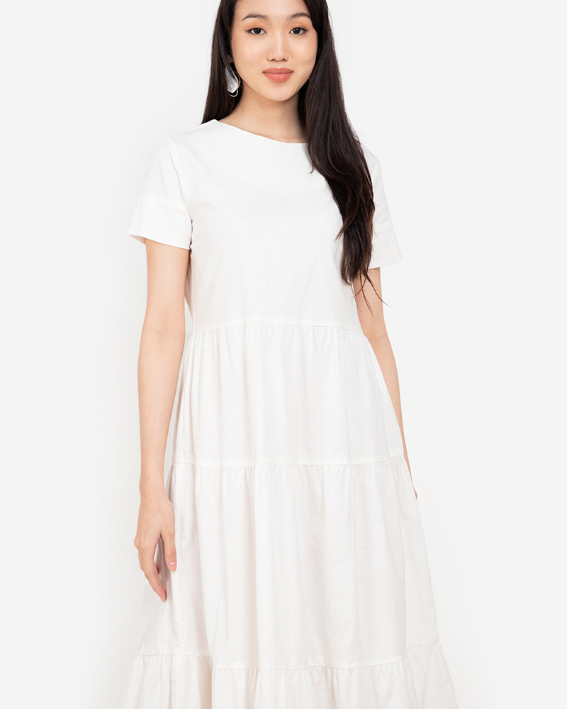 Gabriella Tiered Short Sleeves Maxi Dress