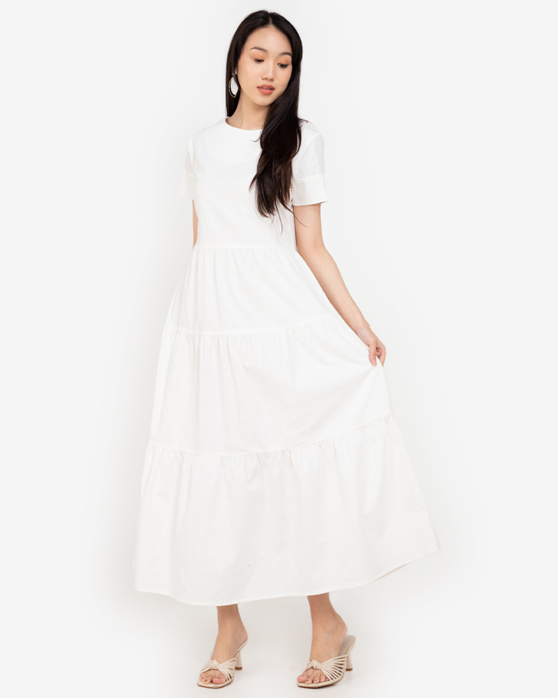 Gabriella Tiered Short Sleeves Maxi Dress