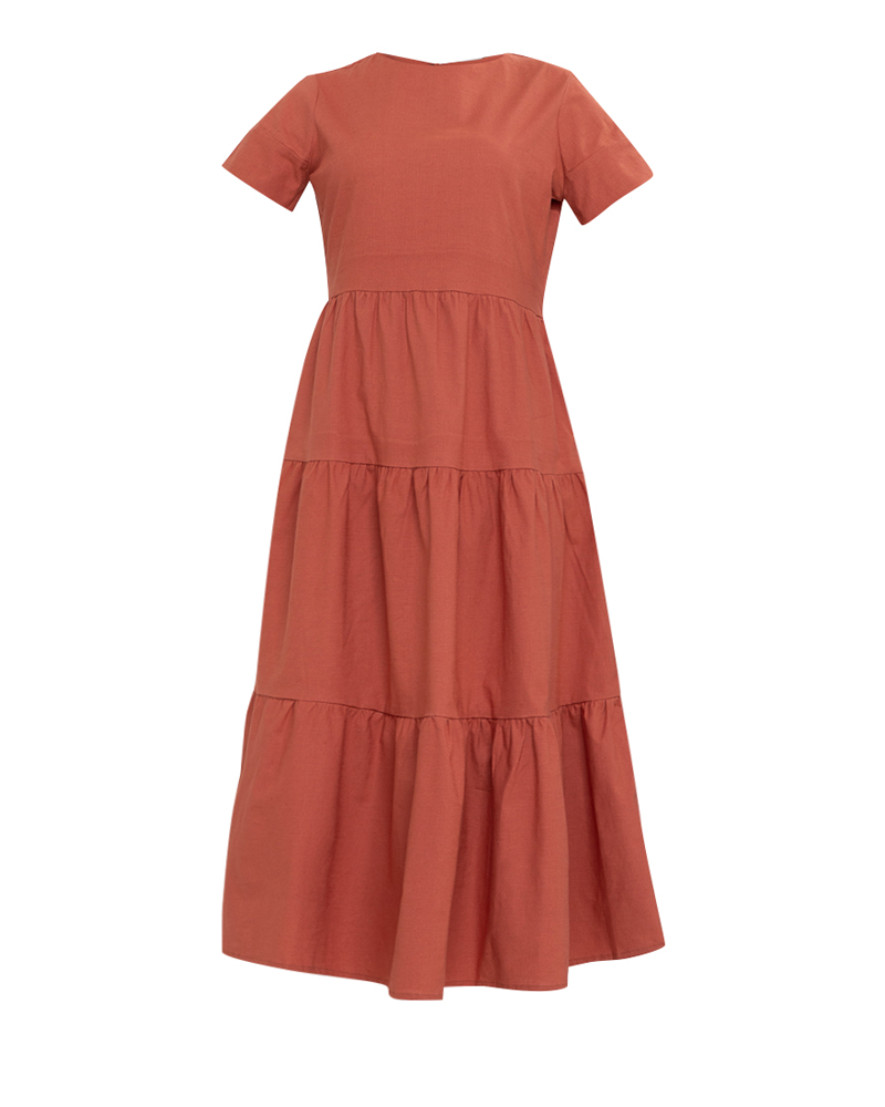 Gabriella Tiered Short Sleeves Maxi Dress