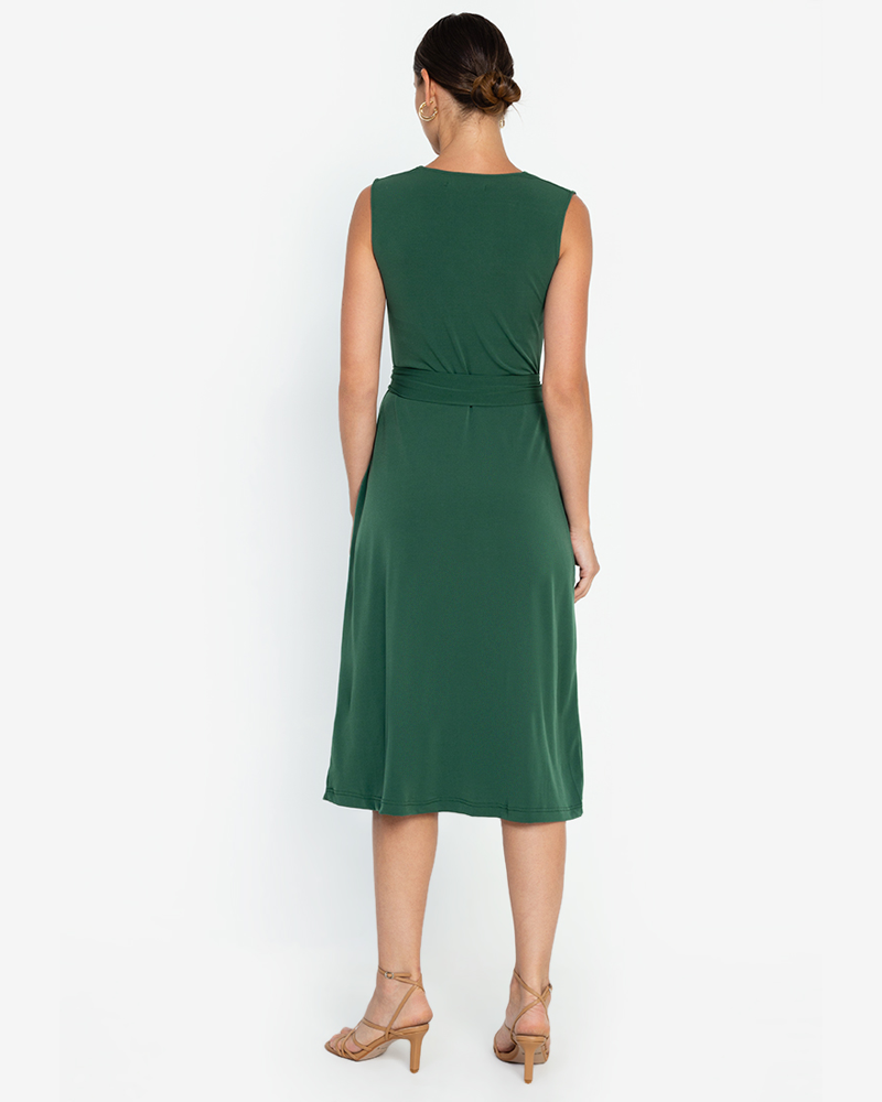 Gaetana Cowl-Neck Sleeveless Midi Dress