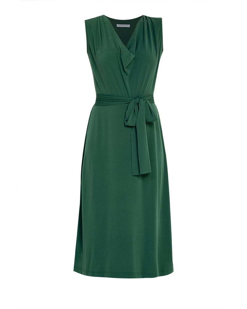 Gaetana Cowl-Neck Sleeveless Midi Dress
