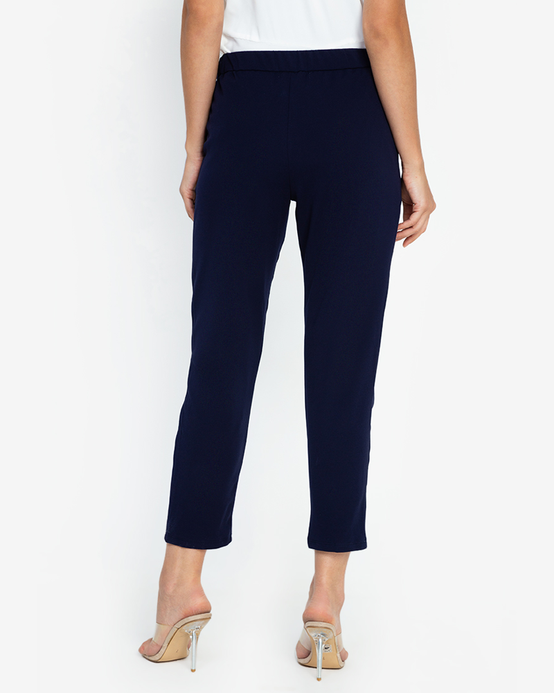 Glynne Front-Pleat Tailored Pants