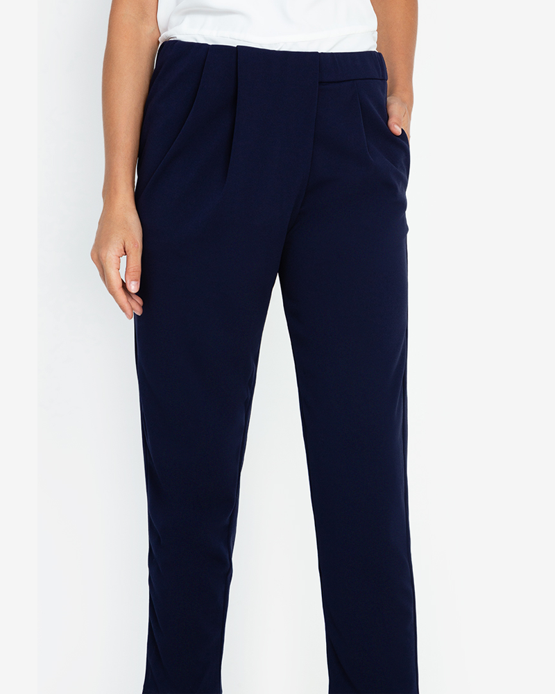 Glynne Front-Pleat Tailored Pants