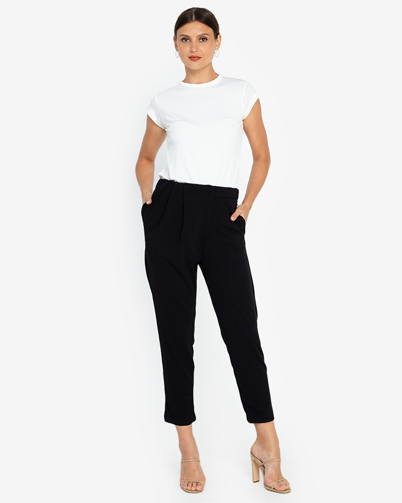 Glynne Front-Pleat Tailored Pants