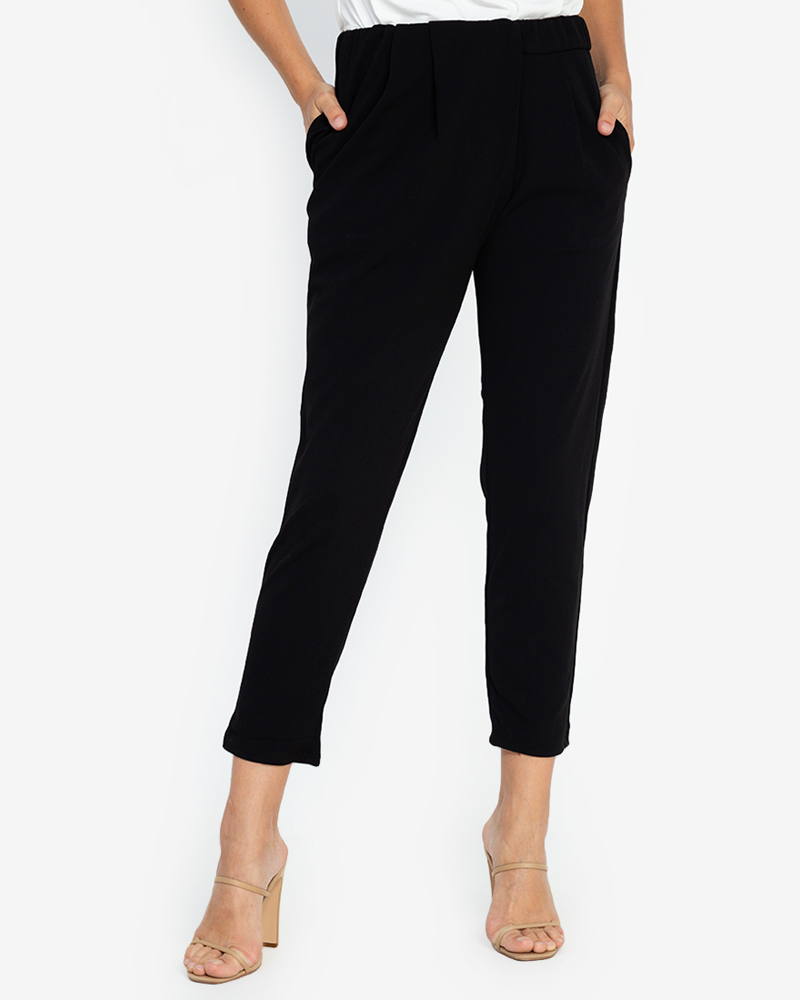 Glynne Front-Pleat Tailored Pants