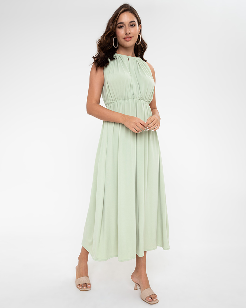 Guistina Halter Neckline Jersey Maxi Dress