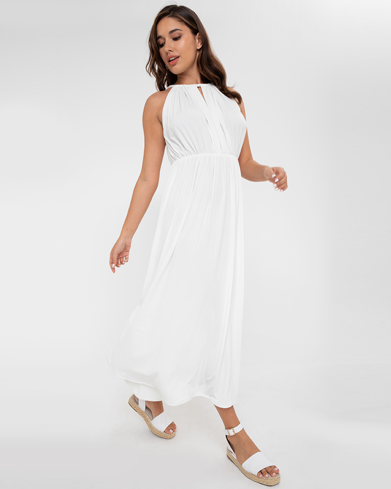 Guistina Halter Neckline Jersey Maxi Dress