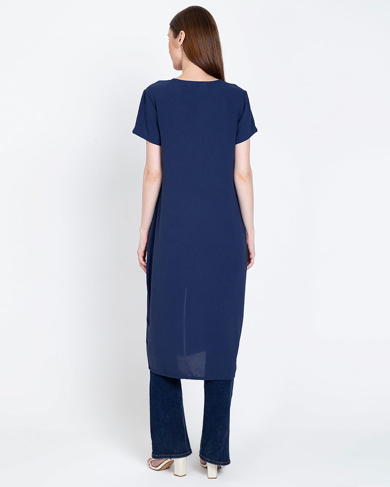 Hilaria Slit-Front Midi Tunic Dress