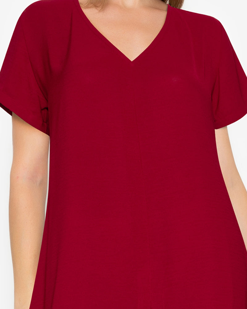 Hilaria Slit-Front Midi Tunic Dress