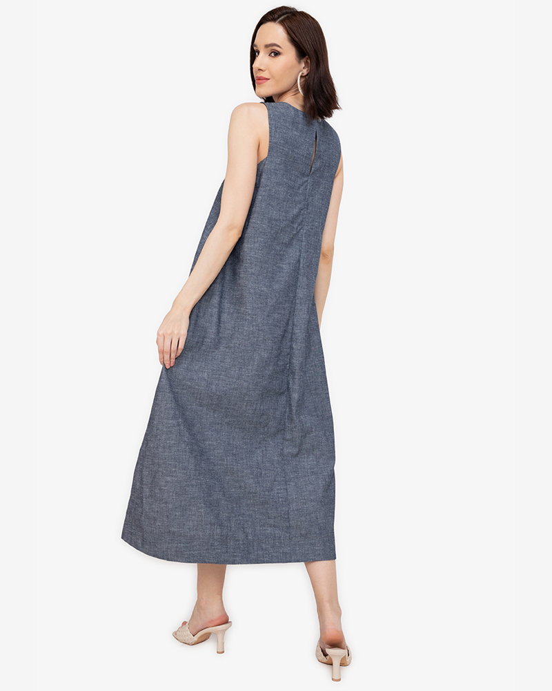Imogen Halter Sleeves Maxi Dress