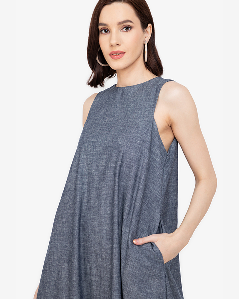 Imogen Halter Sleeves Maxi Dress