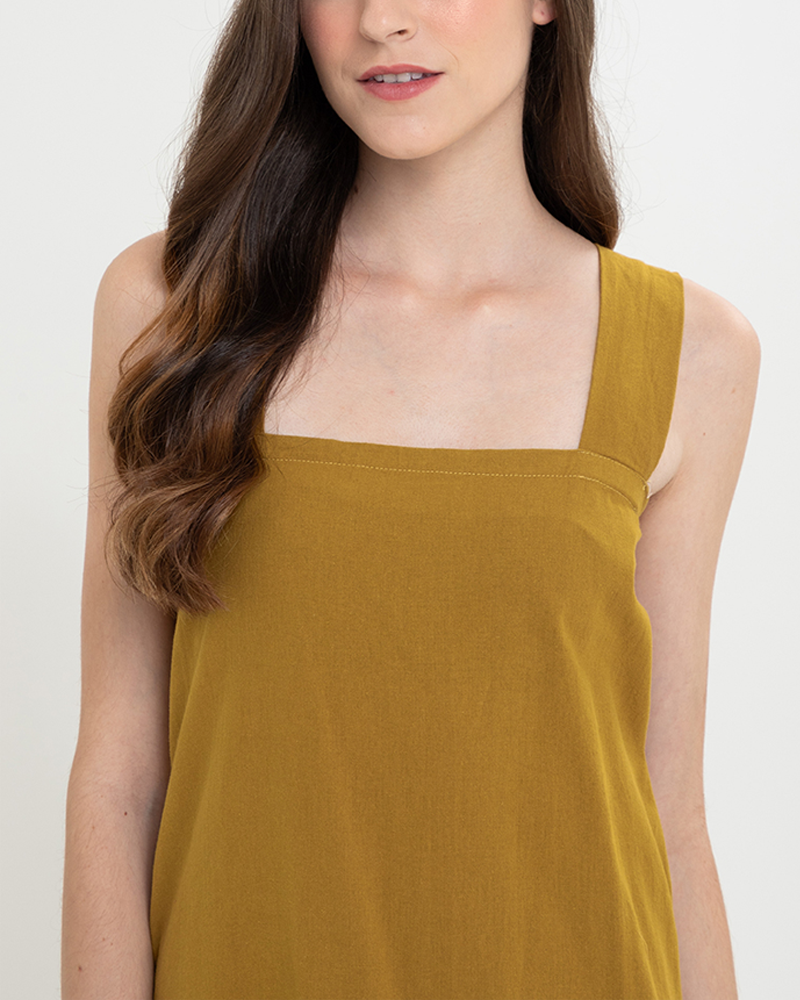 Larissa Sleeveless Square Neck Midi Dress