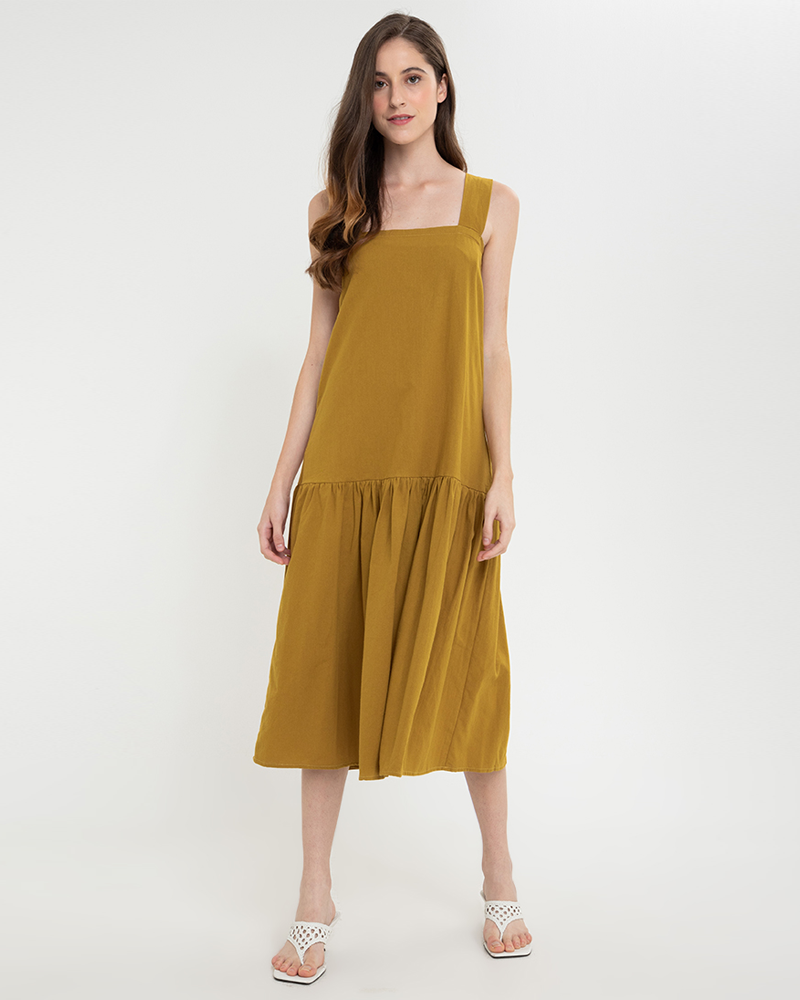 Larissa Sleeveless Square Neck Midi Dress