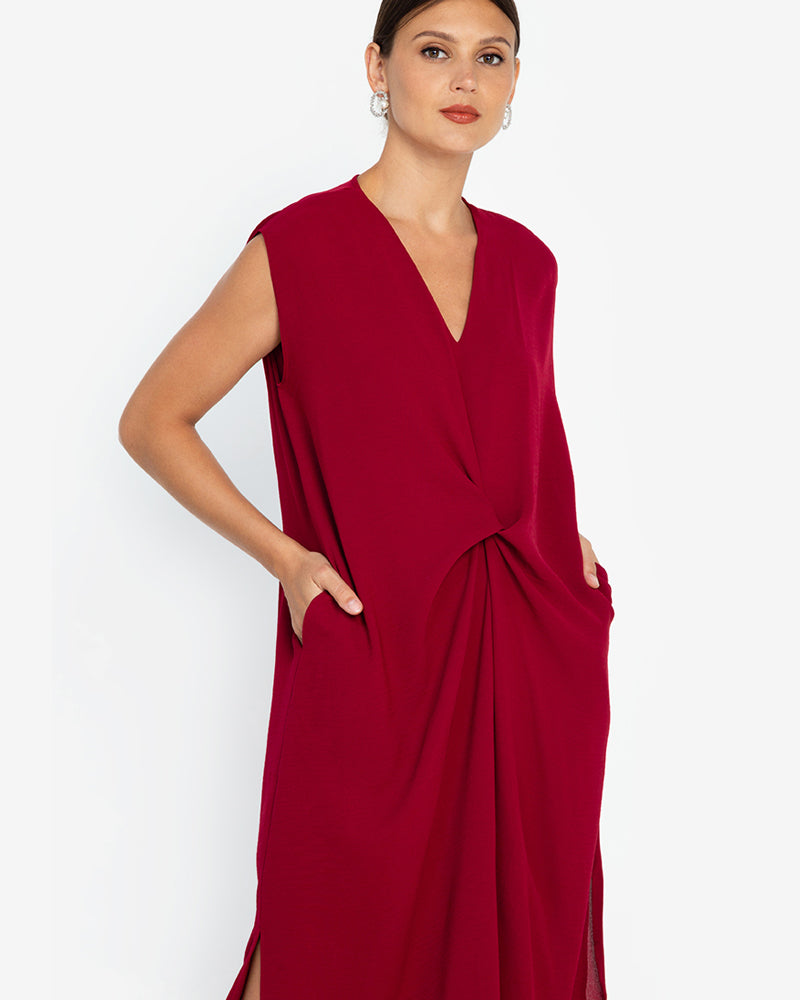 Lucinda Sleeveless V-Neck Midi Dress