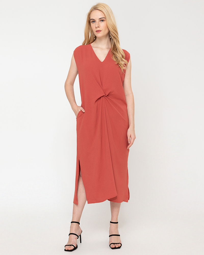 Lucinda Sleeveless V-Neck Midi Dress