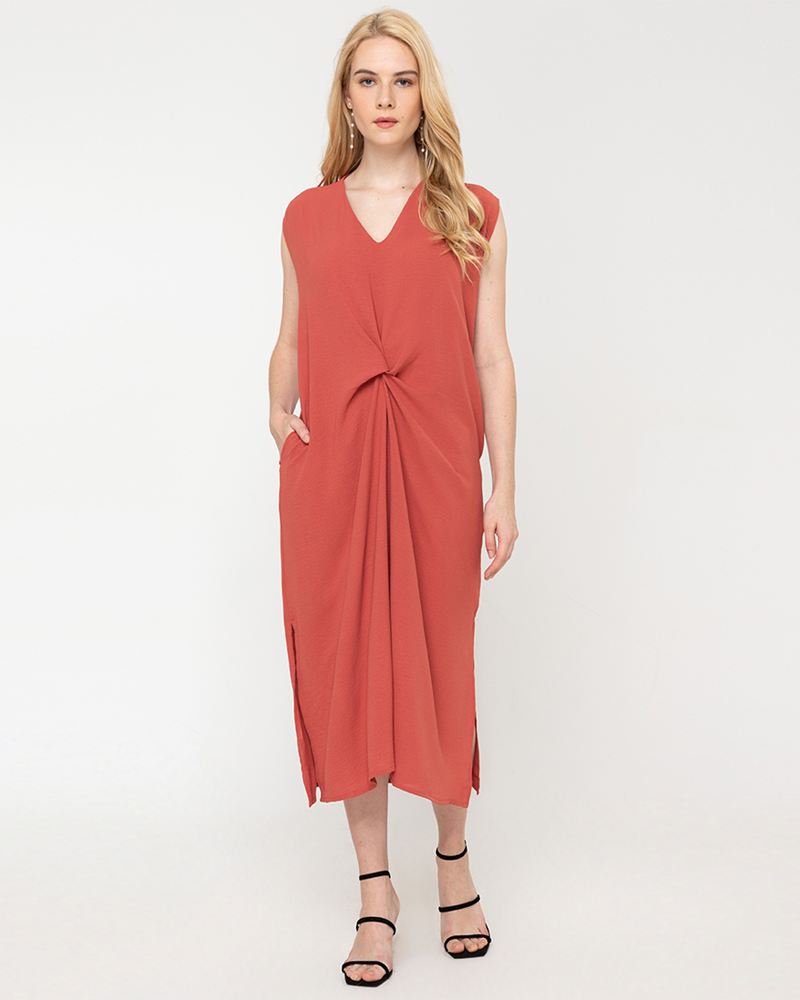 Lucinda Sleeveless V-Neck Midi Dress