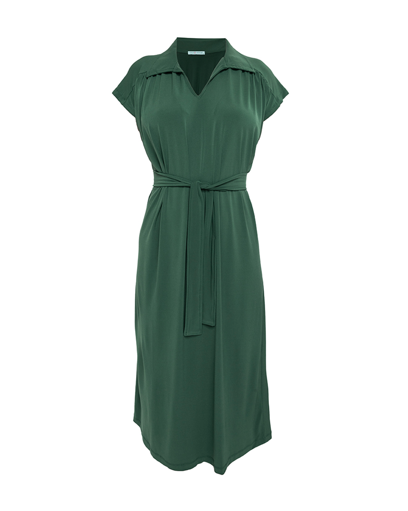 Madison Classic Belted Midi Dress