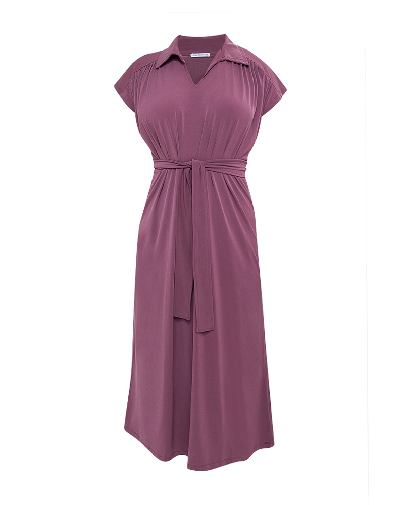 Madison Classic Belted Midi Dress