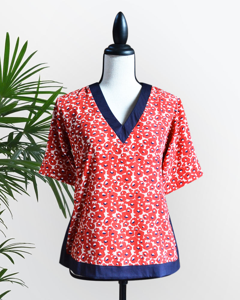MARILEE NAVY BLUE/RED TOP - Cole Vintage