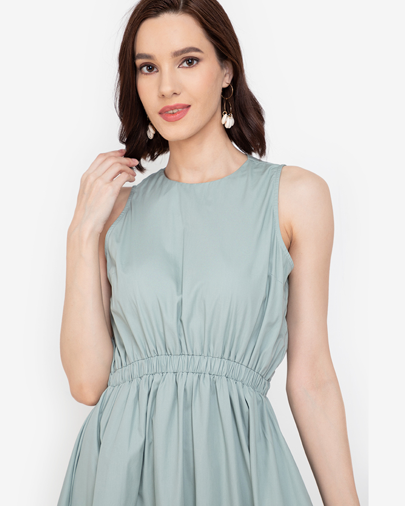 Maya Sleeveless Tiered Cotton Maxi Dress