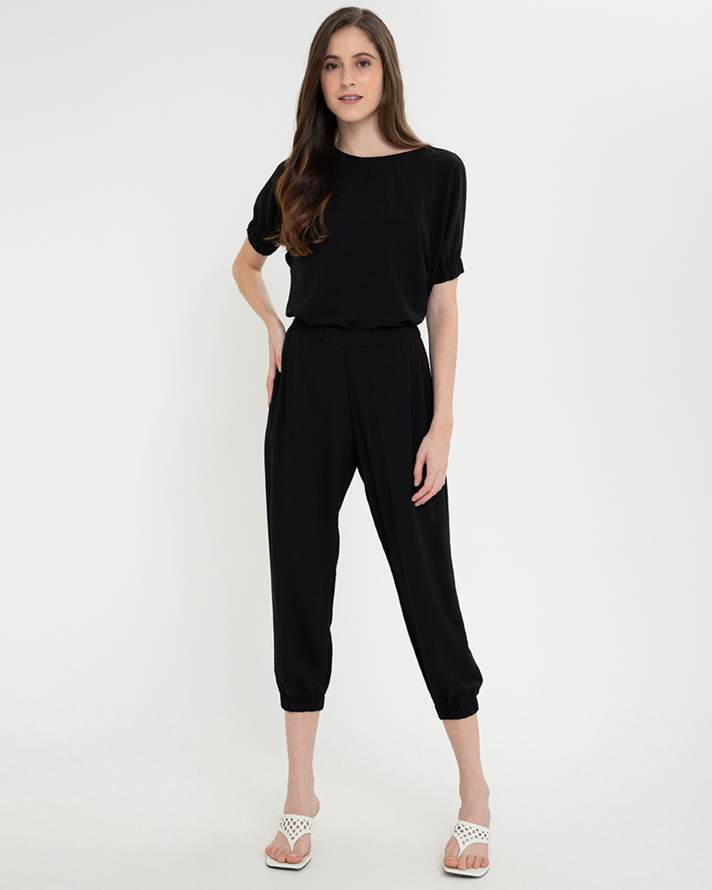Meara Round Neckline Crepe Terno Set