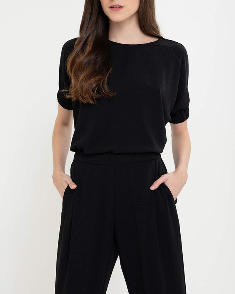 Meara Round Neckline Crepe Terno Set