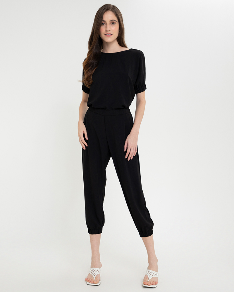 Meara Round Neckline Crepe Terno Set