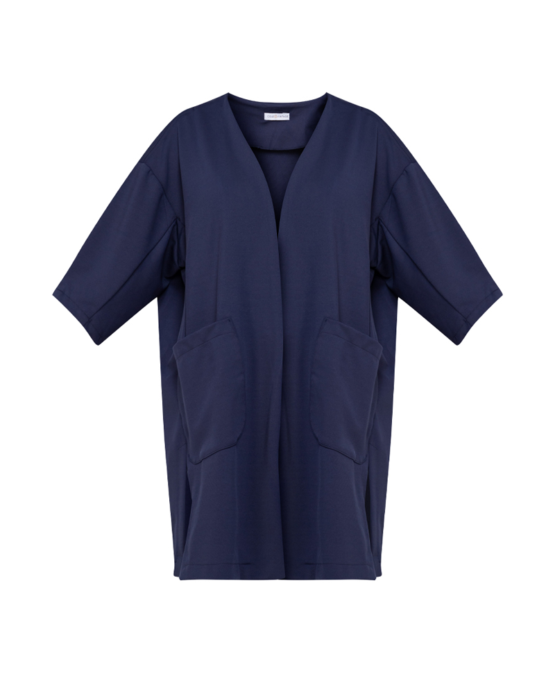 Mirea Pocketed Open-Front Coat