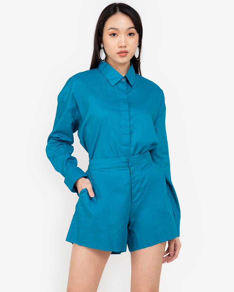 Parker Button-Down Long Sleeve Romper