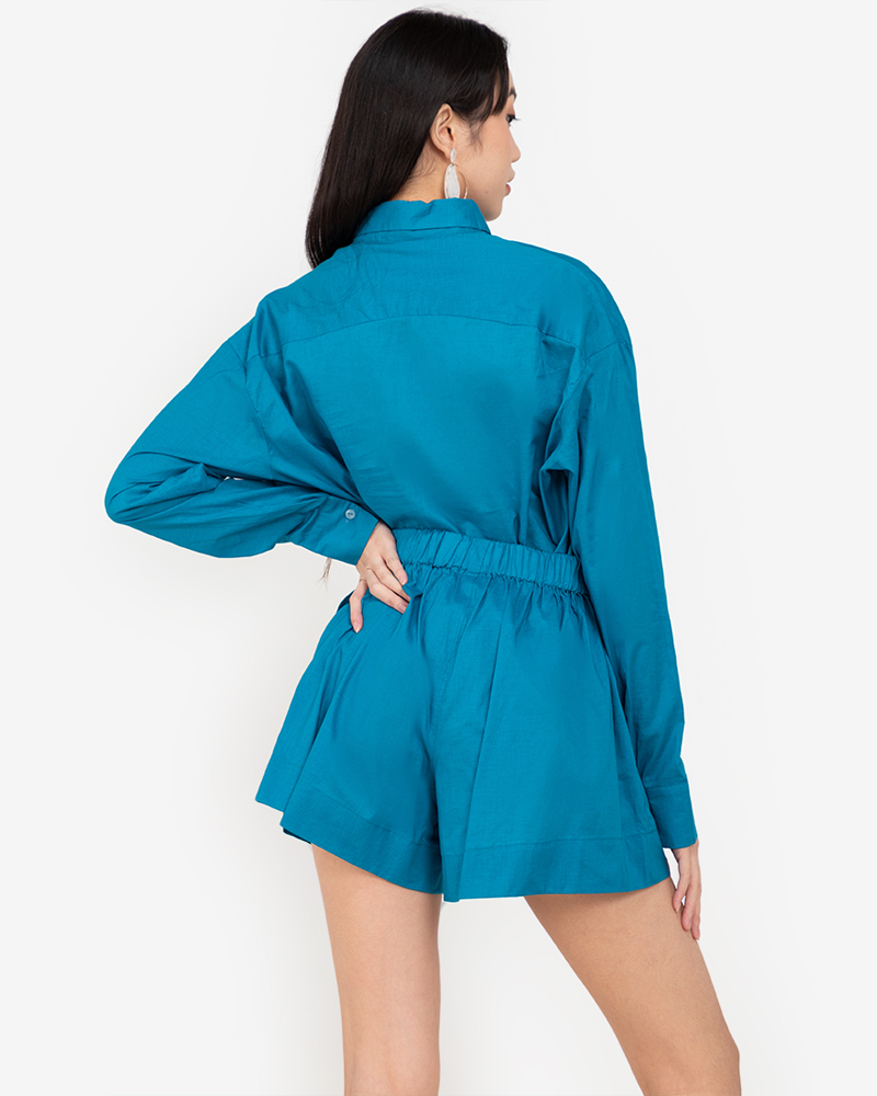 Parker Button-Down Long Sleeve Romper