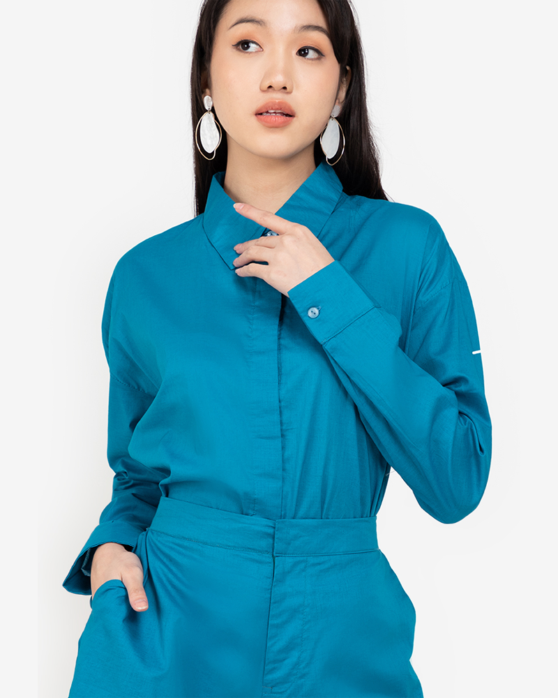 Parker Button-Down Long Sleeve Romper