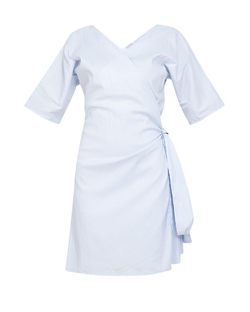 Severine Side Tie V-Neck Wrap Dress