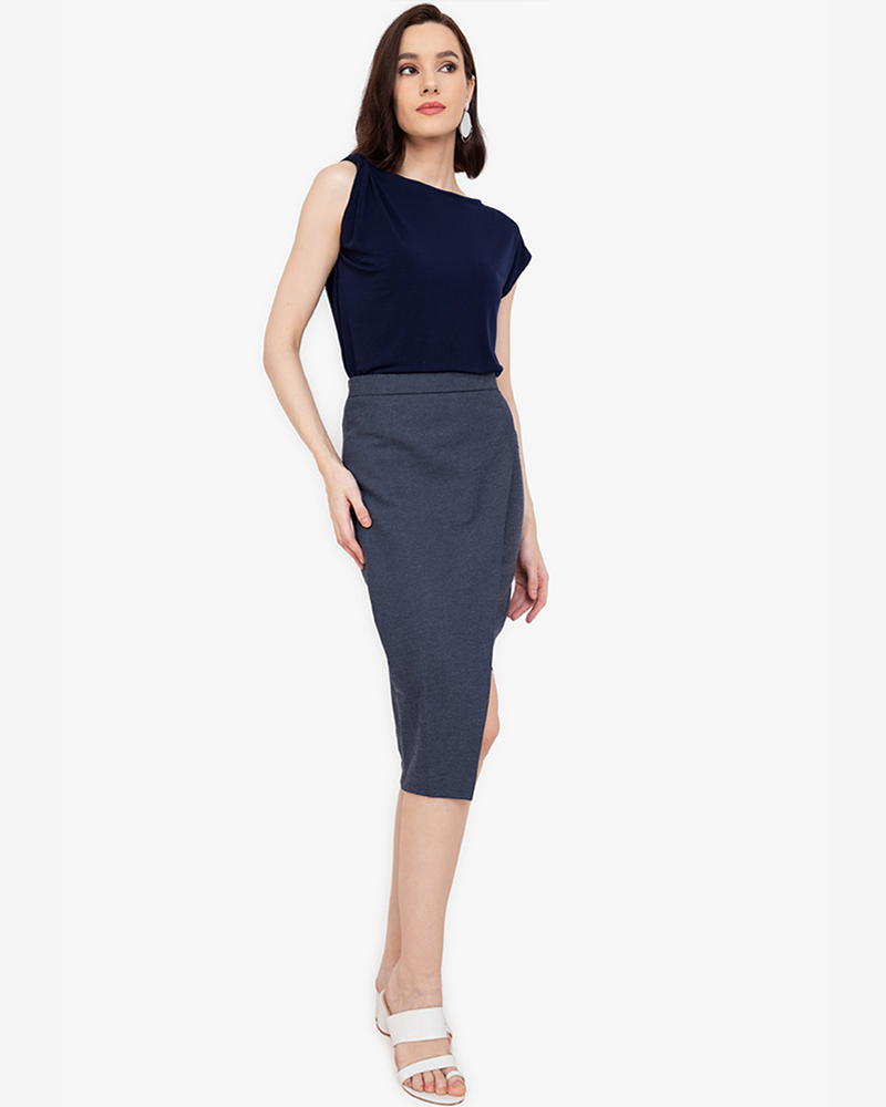 Xaila Drape Knot-Tie Sleeve Top