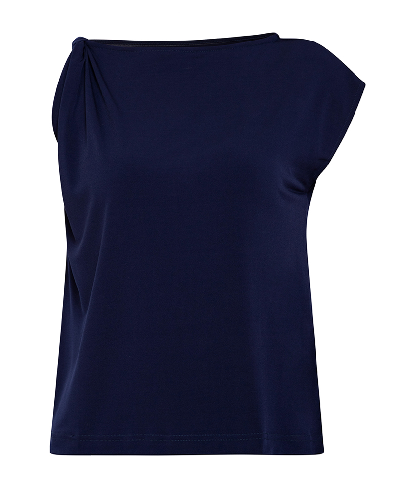 Xaila Drape Knot-Tie Sleeve Top