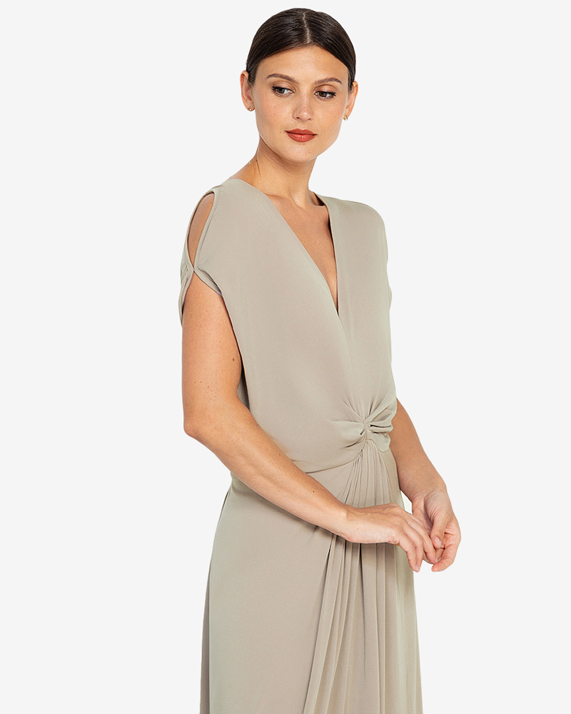 Xavia Knot-Front Sleeveless Maxi