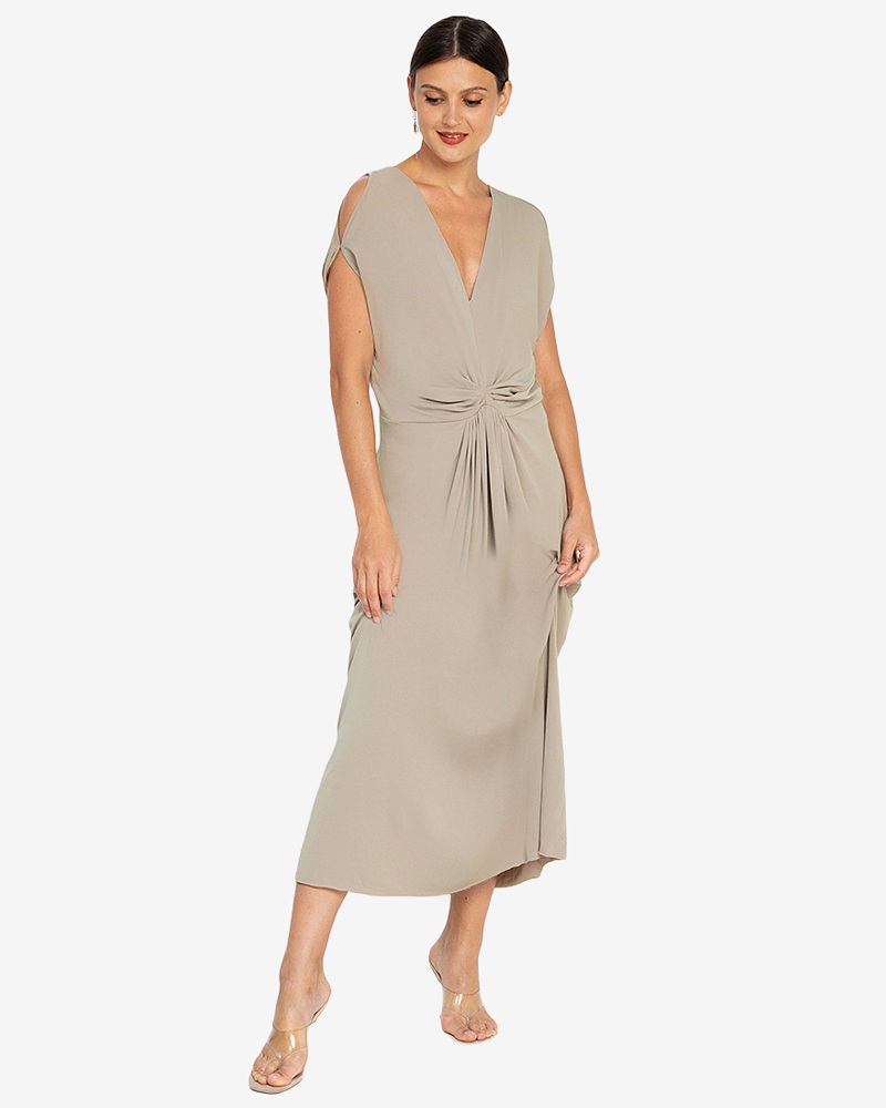 Xavia Knot-Front Sleeveless Maxi