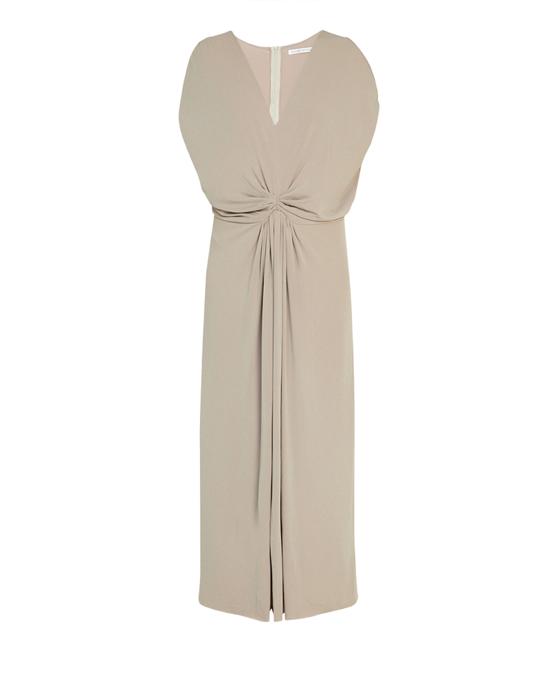 Xavia Knot-Front Sleeveless Maxi