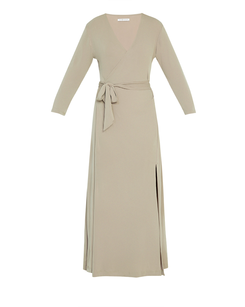 Xavierra Long Sleeves Wrap Maxi