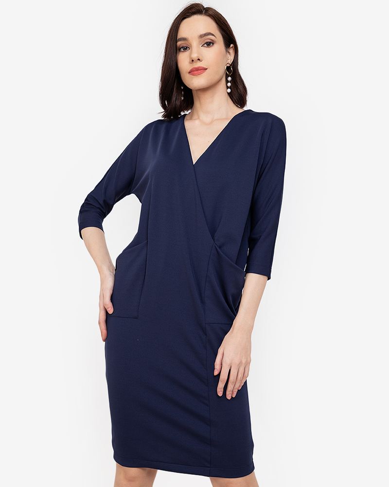 Zelda Short Surplice Sheath Dress