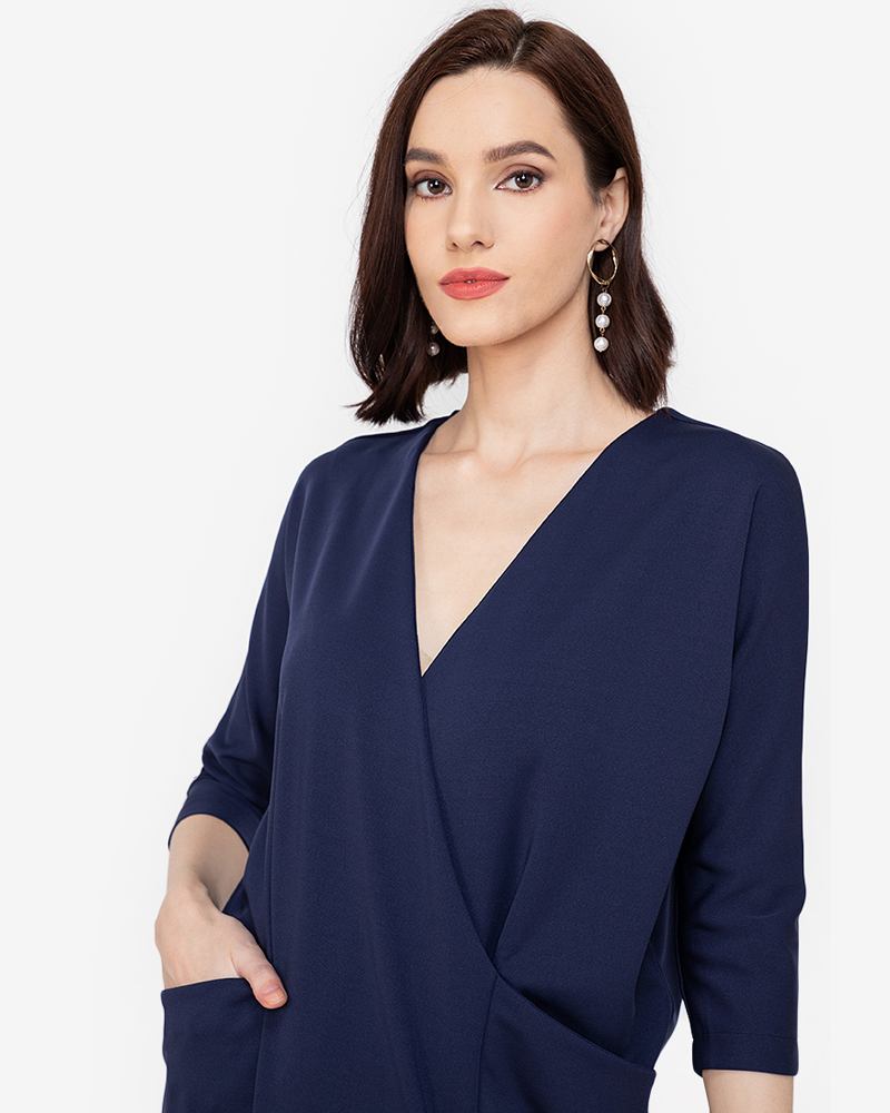 Zelda Short Surplice Sheath Dress