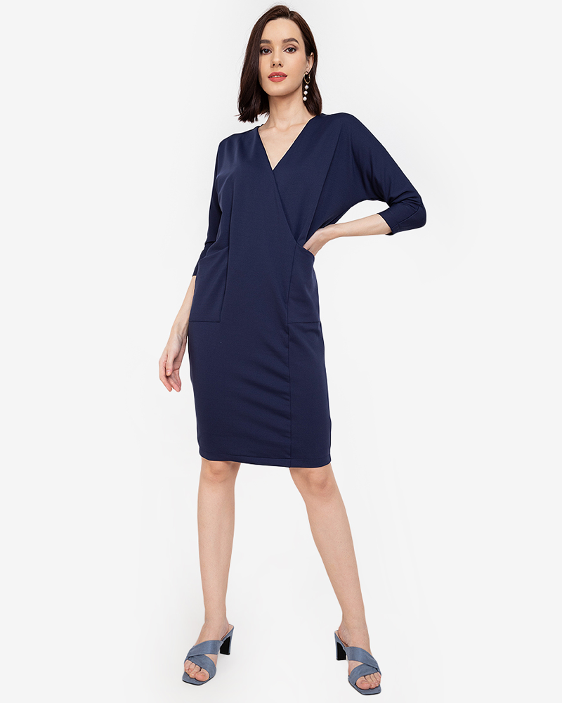 Zelda Short Surplice Sheath Dress